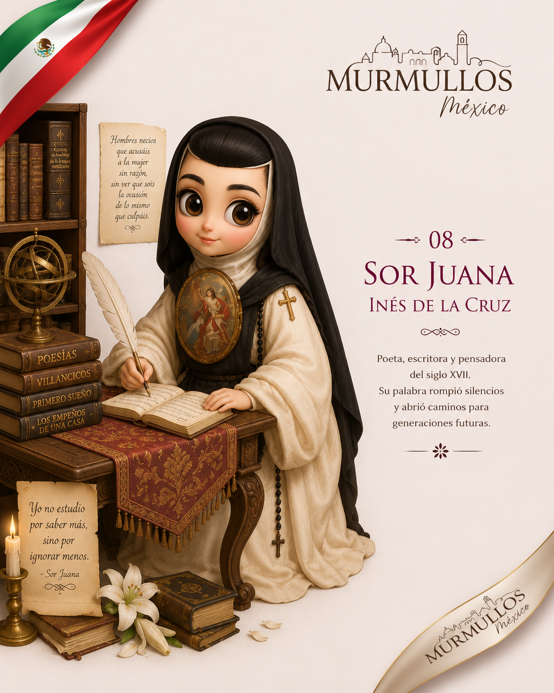 Personaje Murmullos: Sor Juana Inés de la Cruz