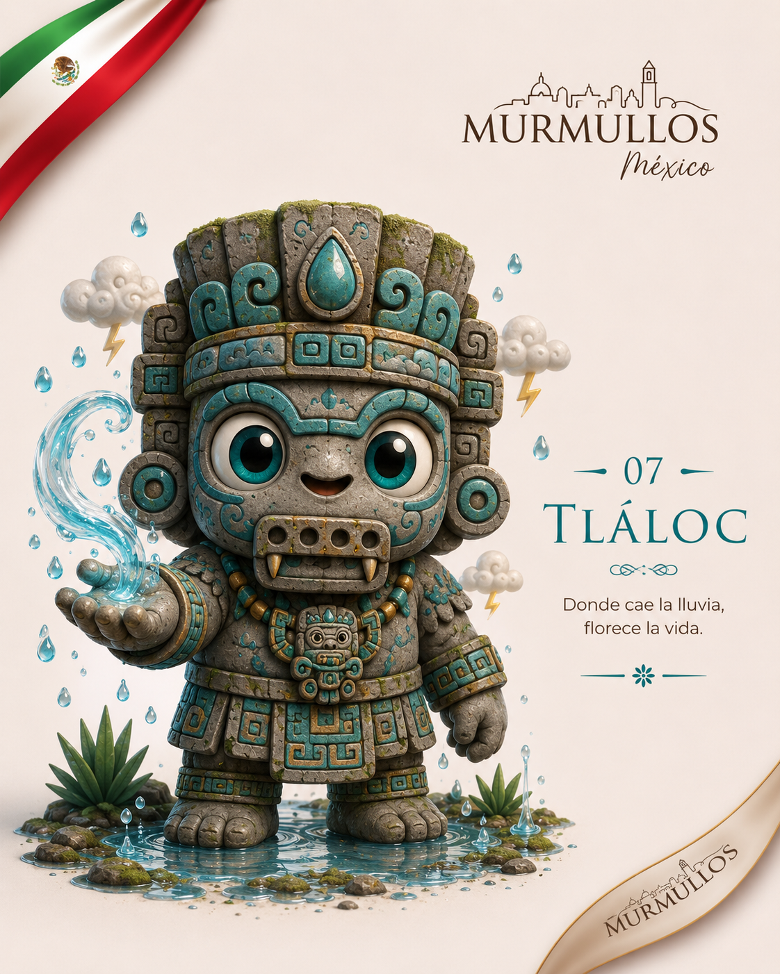 Personaje Murmullos: Tláloc, dios de la lluvia
