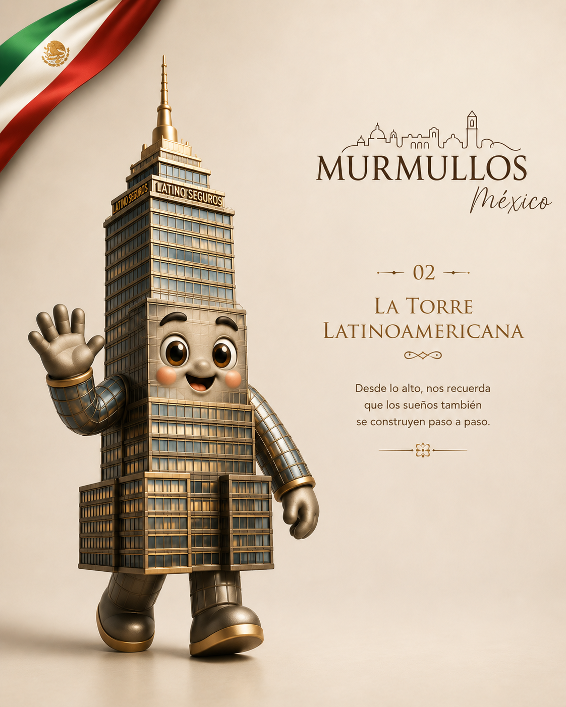 Personaje Murmullos: la Torre Latinoamericana animada